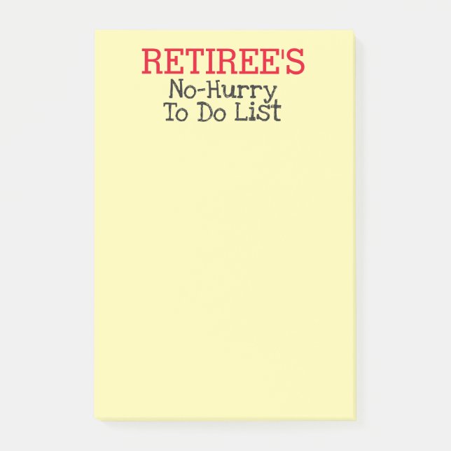 Retiree's humourous To do list Post-it Notes (Front)