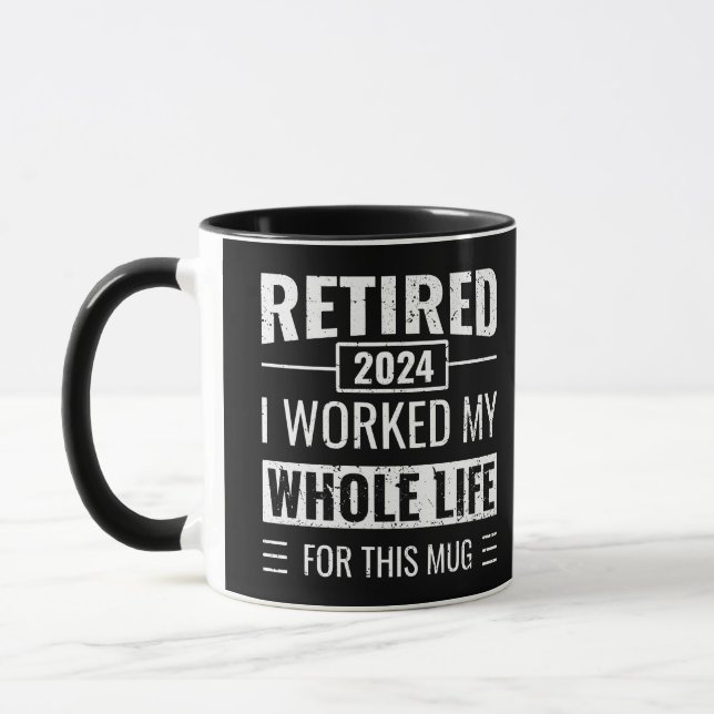 Retirement 2024 Funny Gifts Officially Retired Mug (Left)