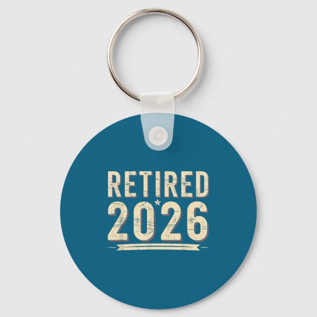 Retirement 2026 Countdown Retired Ly Dom  Keychain (Front)