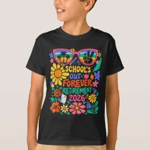 Retirement 2026 Retired Life Teacher Boho Flower T-Shirt