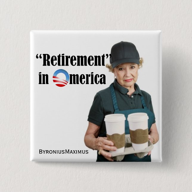 Retirement 2 Inch Square Button (Front)