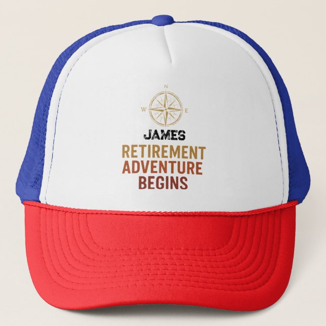 Retirement adventure begins, retired trucker hat (Front)