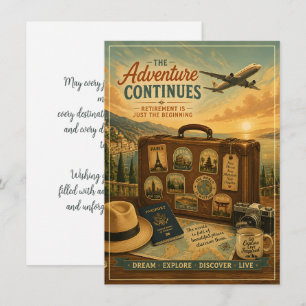 Retirement Adventure with Vintage Travel Suitcase