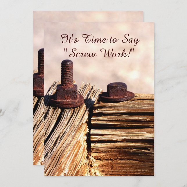 Retirement Announcement, Screw Work Announcement (Front/Back)