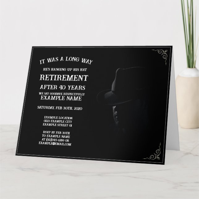 Retirement Announcement with Cowboy in Half Shadow (Front)