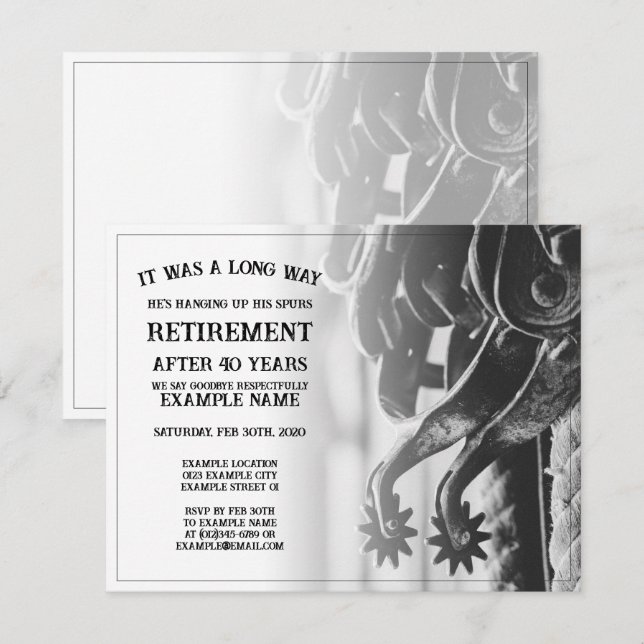 Retirement announcement with old spurs (Front/Back)