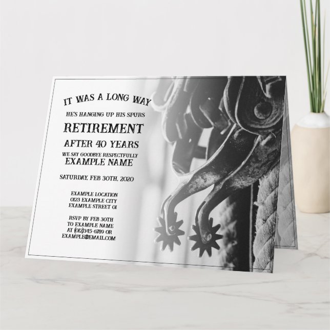 Retirement announcement with old spurs (Front)