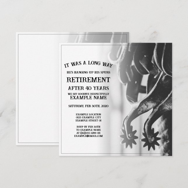 Retirement announcement with old spurs (Front/Back)