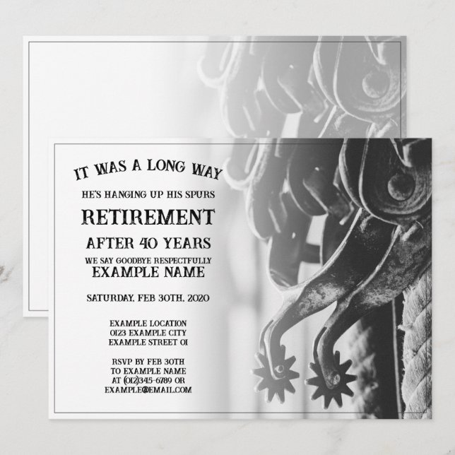 Retirement announcement with old spurs (Front/Back)