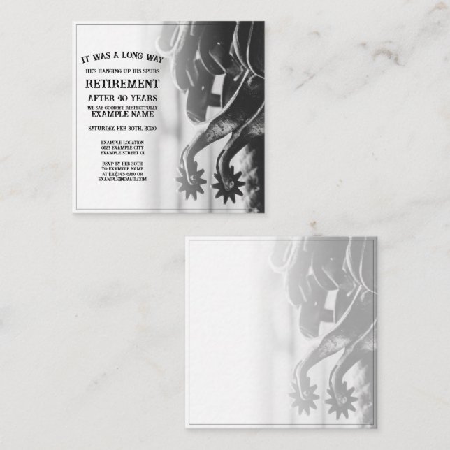 Retirement announcement with old spurs (Front/Back)