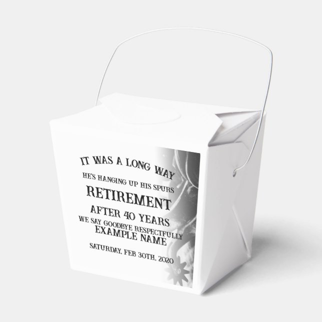 Retirement announcement with old spurs favor box (Front Side)