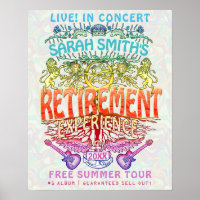 Retirement Band Concert Welcome Neon Retro 70s