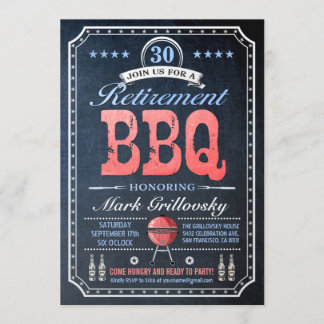 Retirement BBQ Invitations | Chalkboard