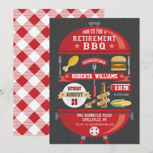 Retirement BBQ Party Invitation