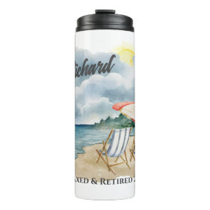 Retirement Beach Chair Themed Thermal Tumbler