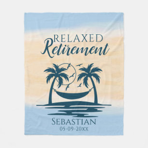 Retirement Beach Hammock Relax Fleece Blanket