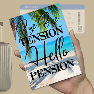 Retirement Beach Scene Bye Bye Tension Party Invitation