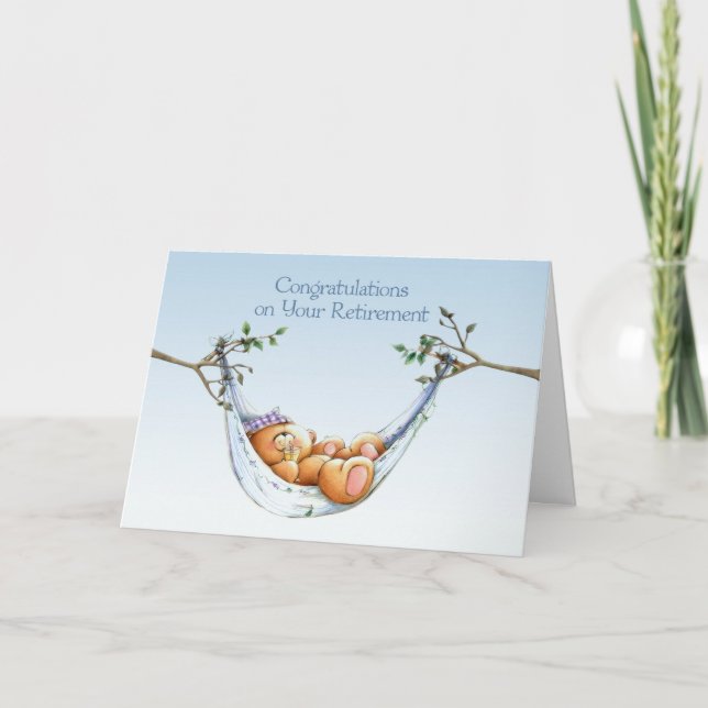 Retirement Bear Hammock Greeting Card (Front)