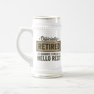 Retirement Beer Stein - Goodbye Stress Hello