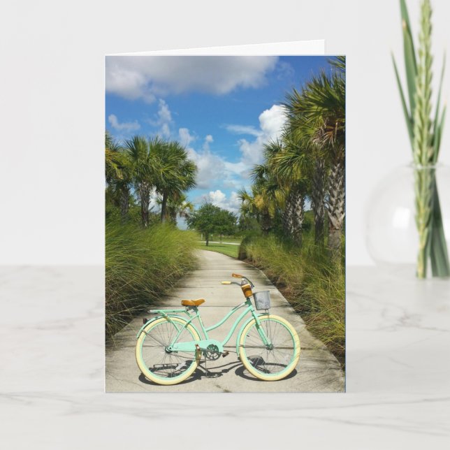 Retirement - Bicycle & Palm Trees Solivita Florida Card (Front)