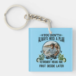 Retirement Biker Dad Custom Picture Keychain