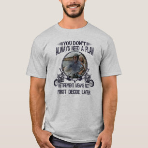 Retirement Biker Dad Custom Picture T-Shirt