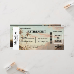 Retirement Boarding Pass Tropical Island