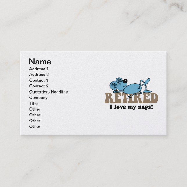 retirement business card (Front)