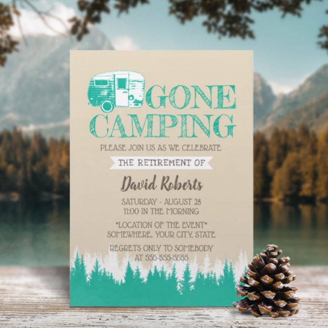 Retirement Camping Trailer Happy Camper Invitation (Creator Uploaded)