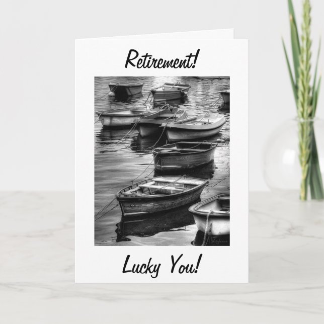 RETIREMENT CARD FILLED WITH GOOD WISHES/ROW BOATS (Front)