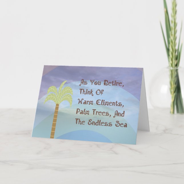 Retirement Card General, Rainbow & Palm Tree (Front)