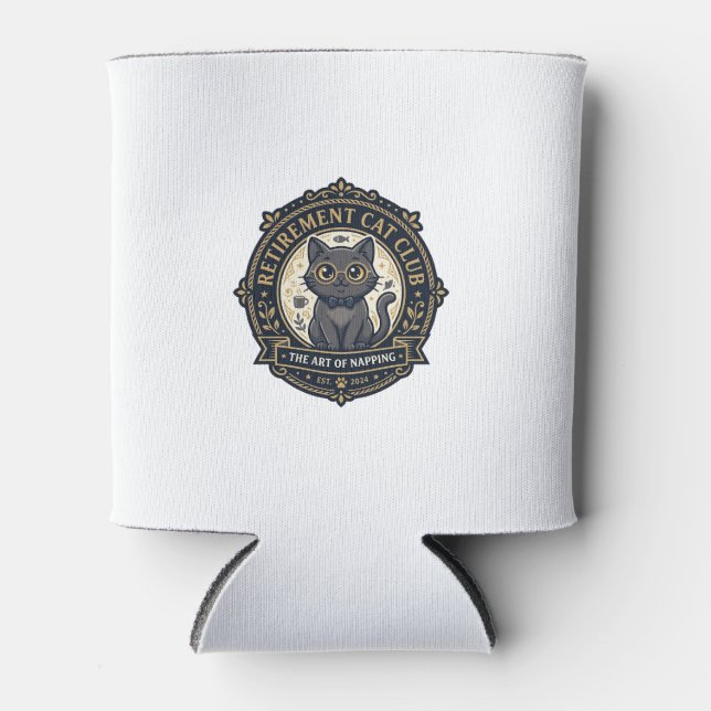 Retirement Cat Cat Dad Gift Idea - Retirement Cat  Can Cooler (Front)