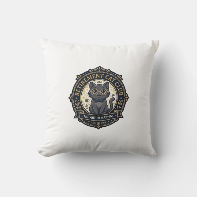 Retirement Cat Cat Dad Gift Idea - Retirement Cat  Throw Pillow (Front)
