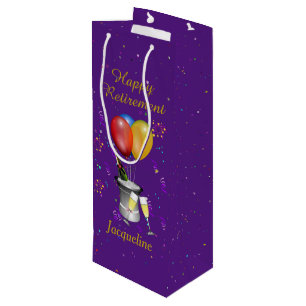 Retirement  Celebration Sparkling Wine Purple  Gift Bag