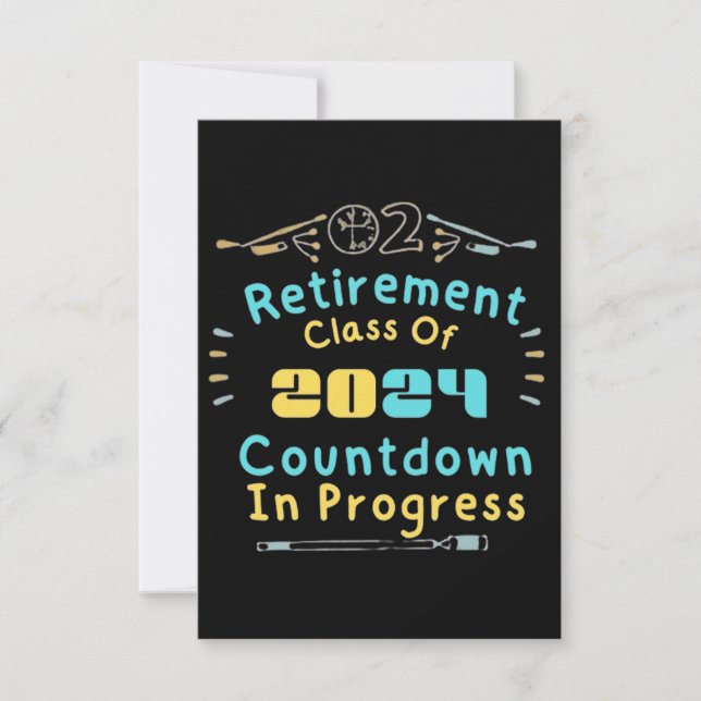 retirement class of 2024 countdown in progress invitation (Front)