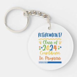 Retirement Class Of 2024 Countdown In Progress Keychain