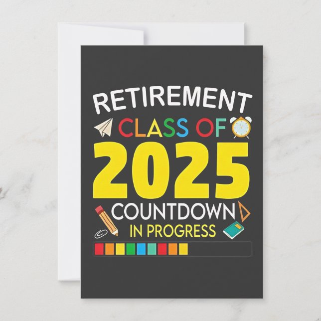 Retirement Class of 2025 Countdown in Process Holiday Card (Front)