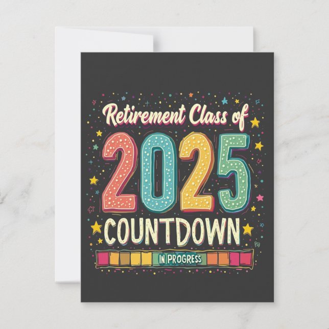 Retirement Class of 2025 in Process Graduation  Holiday Card (Front)