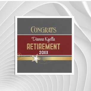 Retirement congrats!  Customized, Classy Napkin