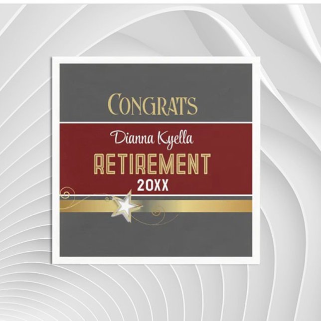 Retirement congrats!  Customized, Classy Napkin (Creator Uploaded)