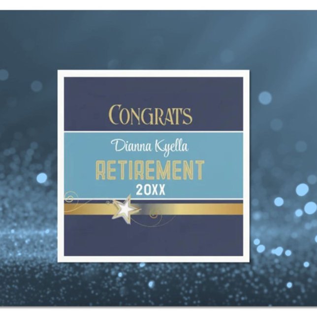 Retirement congrats!  Customized, Classy Napkin (Creator Uploaded)