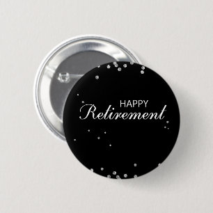 Retirement Congratulations Black with Silver Spark 2 Inch Round Button