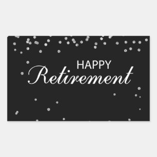 Retirement Congratulations Black with Silver Spark Sticker