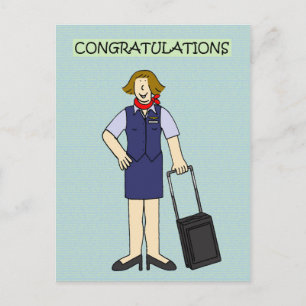 Retirement Congratulations Cabin Crew Postcard