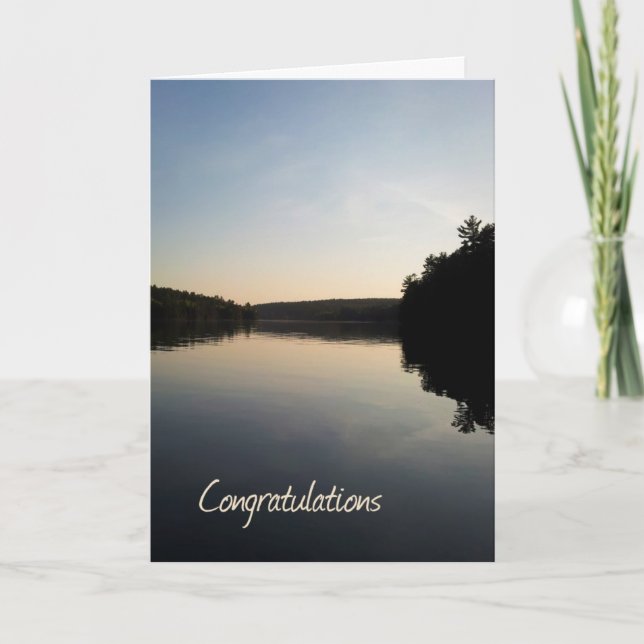 Retirement Congratulations Card Lake at Sunset (Front)