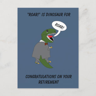 Retirement Congratulations Dinosaur Personalize Postcard