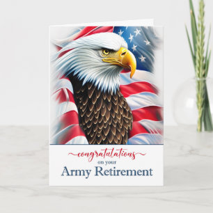 Retirement Congratulations Eagle and American Flag Card
