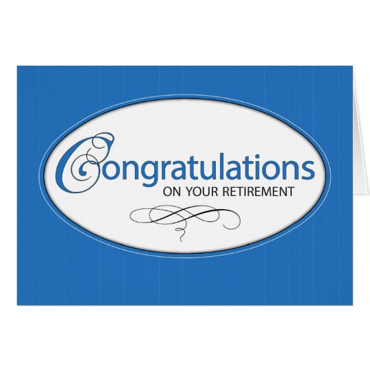 Retirement Congratulations Elegant Blue Card