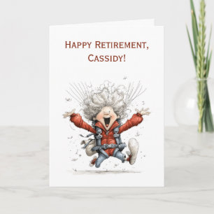 Retirement Congratulations, Happy Woman Parachuter Card