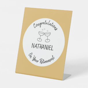 Retirement Congratulations Personalized Party Pedestal Sign